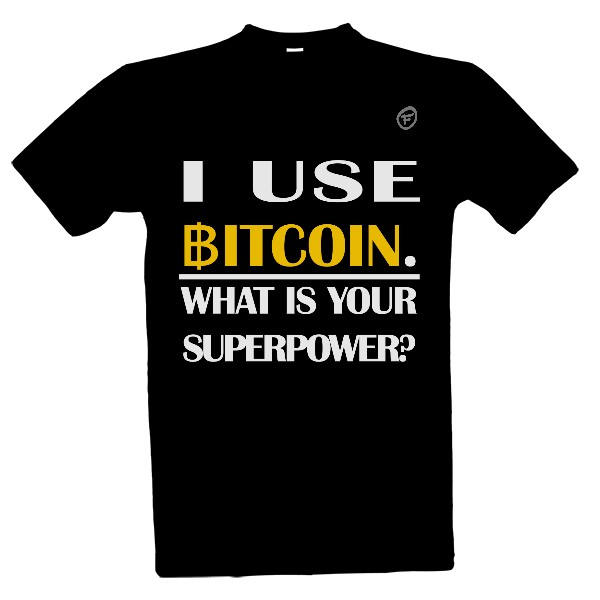 Tričko s potiskem bitcoin - superpower
