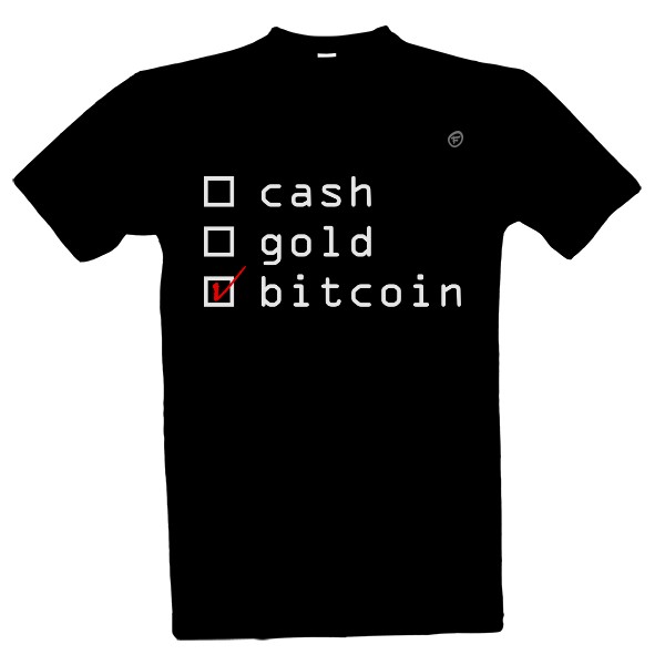 Tričko s potiskem cash bitcoin