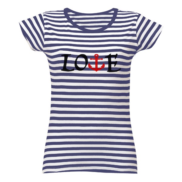 Tričko s potlačou námořní láska