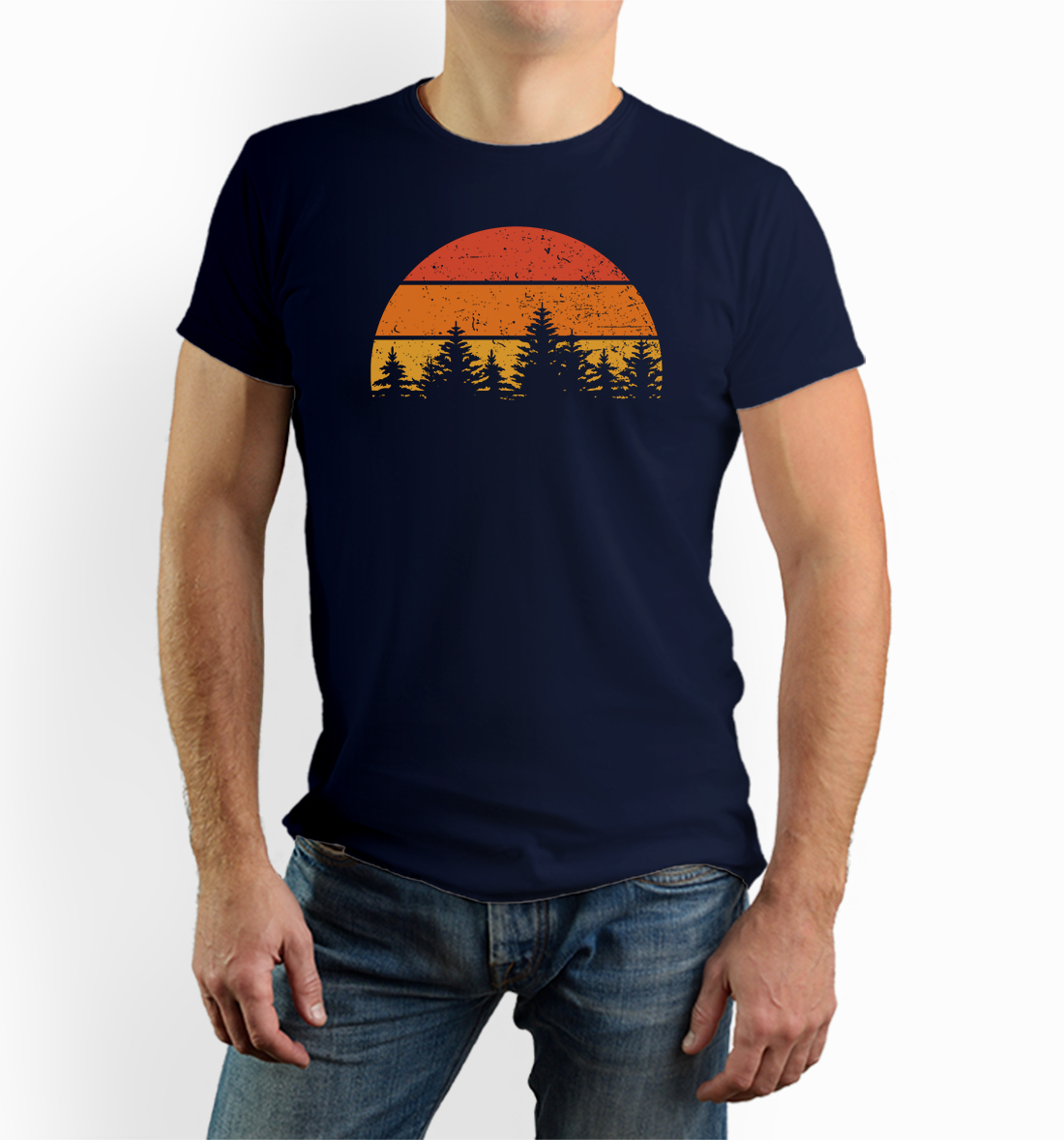 Tričko s potiskem Retro tričko les slunce