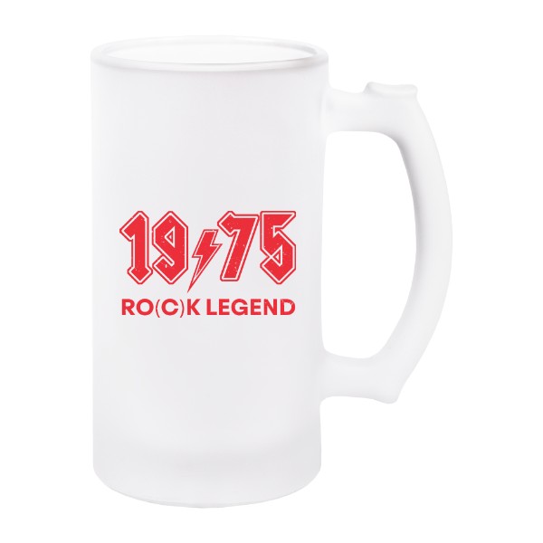 Korbel na pivo - matné sklo s potiskem 1975 Rok legend