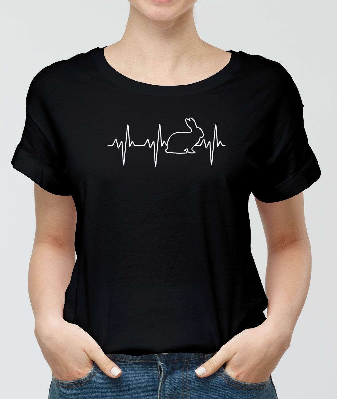 Tričko s potiskem Velikonoce tričko zajíc srdeční tep